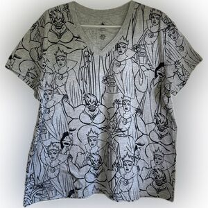 Disney Parks Villains Women's V-Neck T-Shirt Size XXL